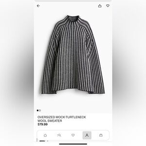NWT HM Edition oversized B&W Striped Sweater S